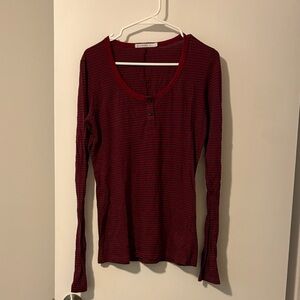 Alternative Burgundy Striped Long Sleeve Tee